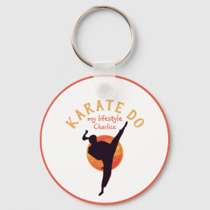 Chaveiro Esportes Black Girl Silhouette Martial Arts Karate
