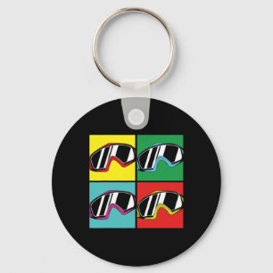 Chaveiro Esportes de inverno Snowboard Óculos Pop Art Snowb