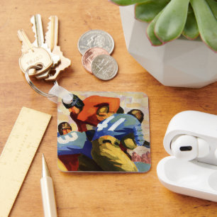 Chaveiro Esportes de Vintage, Jogadores de Futebol em um Jo