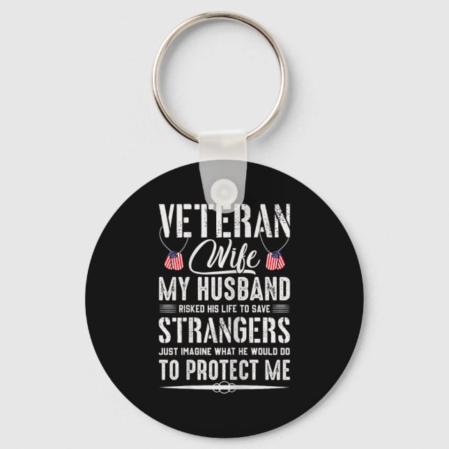 Chaveiro Esposa de Veterano Militar Marido do Exército Dia  (Frente)