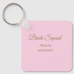 Chaveiro Esquadra de madrinhas rosa dourado adicionar nome
