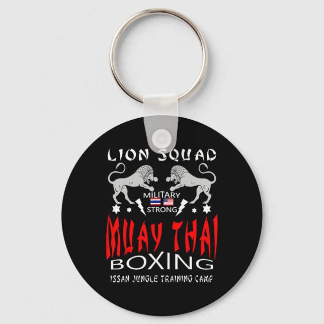 Chaveiro Esquadrão de Leão de Muay Thai Boxe Militar (Frente)