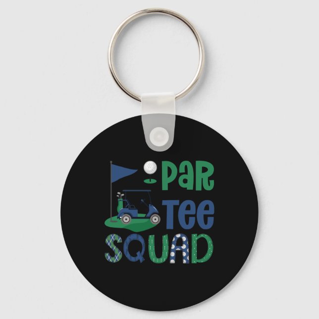 Chaveiro Esquadrão de Par-tee Amante de Golfe Aniversário F (Frente)