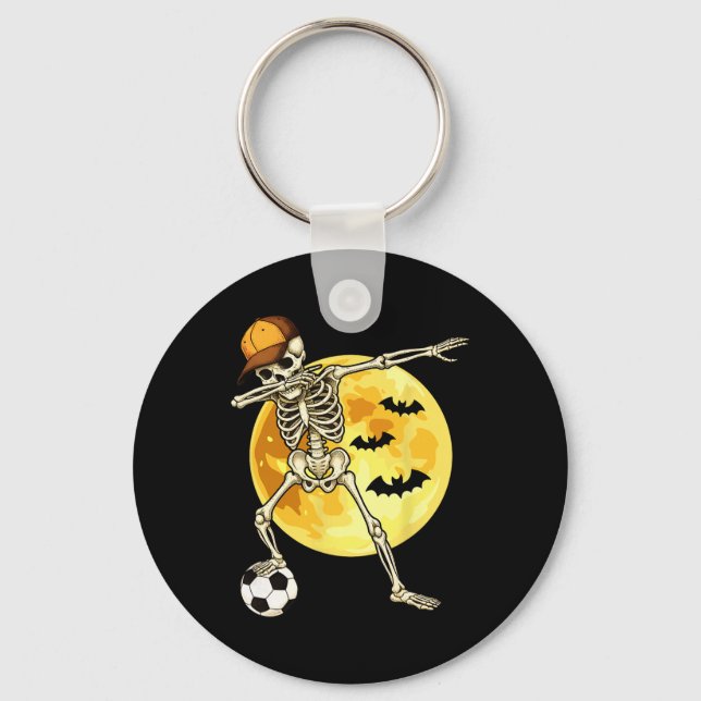 Chaveiro Esqueleto Dabbing Jogador de Futebol Halloween Lua (Frente)
