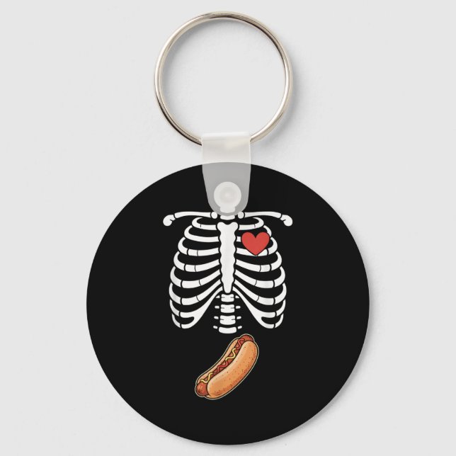 Chaveiro Esqueleto de Gravidez Hotdog Barriga Bump Caixa To (Frente)