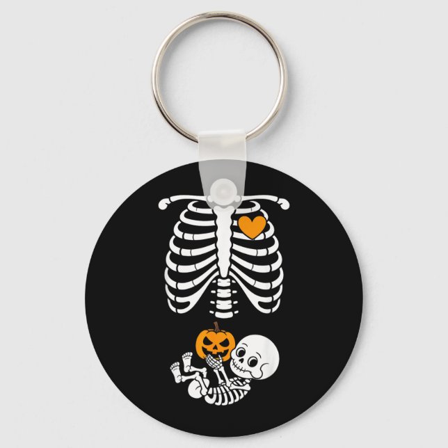 Chaveiro Esqueleto de Halloween Bebê Caixa Torácica Materno (Frente)