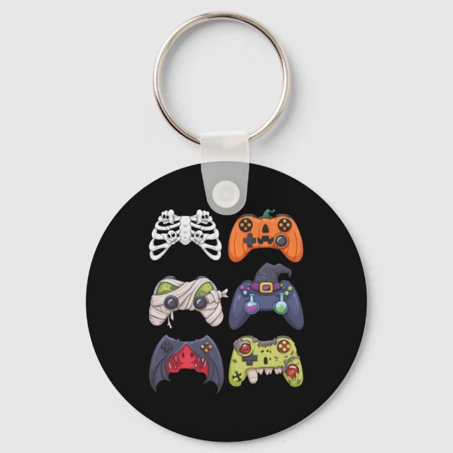 Chaveiro Esqueleto de Halloween Controles de Jogos Zumbis M (Frente)
