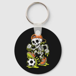 Chaveiro Esqueleto de Halloween de Futebol com Estilo Drip