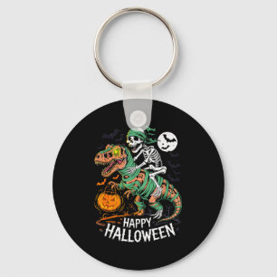 Chaveiro Esqueleto de Halloween montando Múmia T Rex Dinoss