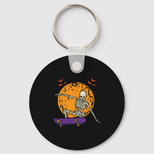 Chaveiro Esqueleto de Skate Halloween Engraçado Skater Home