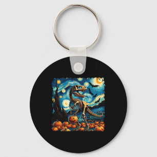 Chaveiro Esqueleto de T-rex Halloween Van Gogh Noite Estrel