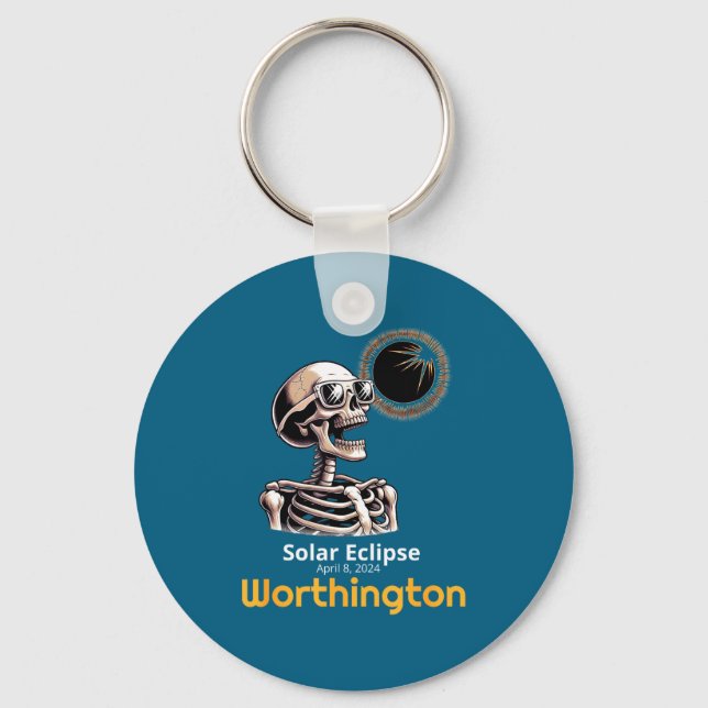 Chaveiro Esqueleto Divertido Eclipse Solar Worthington Indi (Frente)