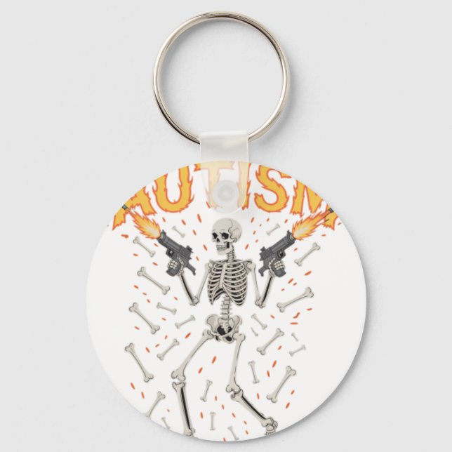 Chaveiro Esqueleto do Autismo Piada Meme Especificamente Es (Frente)