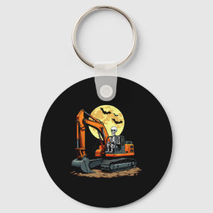 Chaveiro Esqueleto Engraçado Conduzindo Escavador Halloween