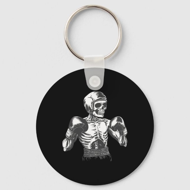 Chaveiro Esqueleto Engraçado De Boxer Com Luvas A Boxar A L (Frente)