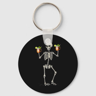 Chaveiro Esqueleto engraçado de Halloween bebendo cauda de 