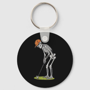 Chaveiro Esqueleto Golfe Halloween Golfista Jogador de Golf