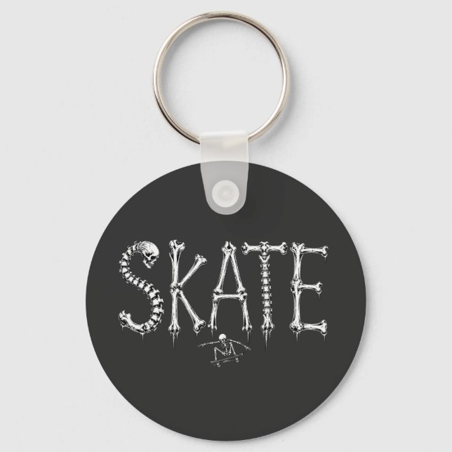 Chaveiro Esqueleto SKATE Desenho de Terror (Frente)