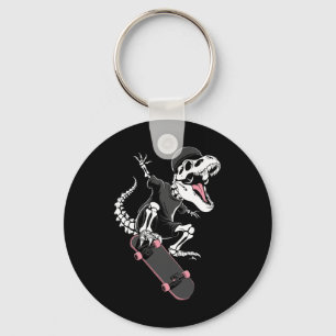 Chaveiro Esqueleto Skateboarder T-rex - Vintage Ska Dinossa