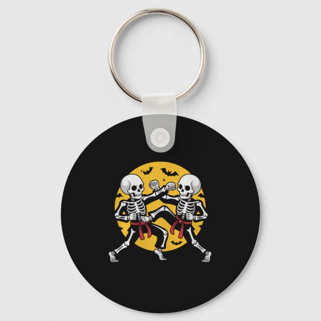 Chaveiro Esqueletos de Halloween Karate Artes Marciais Prem (Frente)