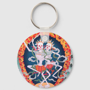 Chaveiro Esqueletos que dançam a arte budista tibetana