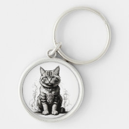 Chaveiro Esquema do Lápis de Gato Bonito