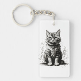 Chaveiro Esquema do Lápis de Gato Bonito