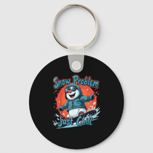 Chaveiro Esqui E Snowboarding Esquiador Divertido Roupa De
