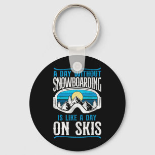 Chaveiro Esqui na Neve Snowboard Vintage Retro Esqui Esquia