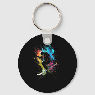 Chaveiro Esquiador Arte de respingo Esqui freestyle Esqui R