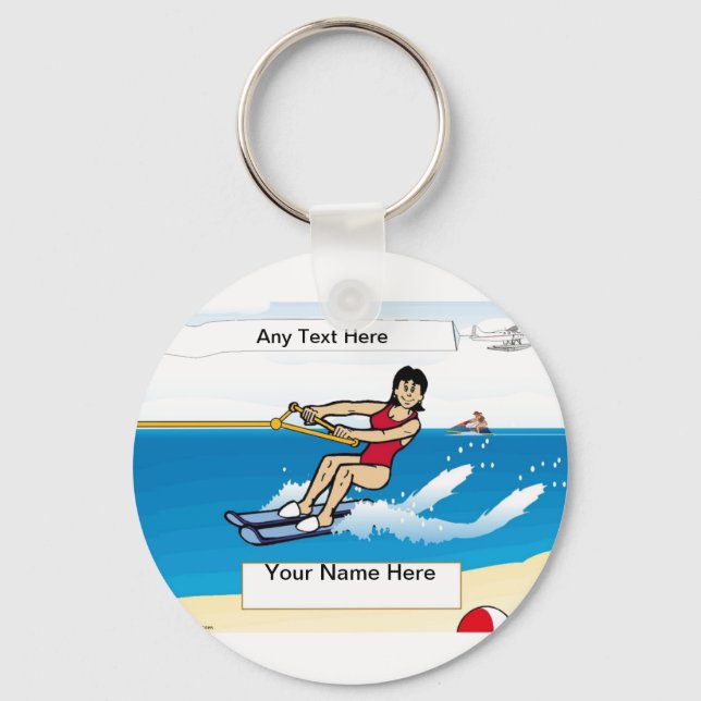 Chaveiro Esquiador de Água Personalizado (Frente)