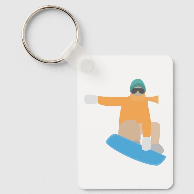 Chaveiro Esquiador de snowboard (Frente)