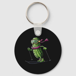 Chaveiro Esquiando Pickle Com Óculos Engraçado Inverno Alpi