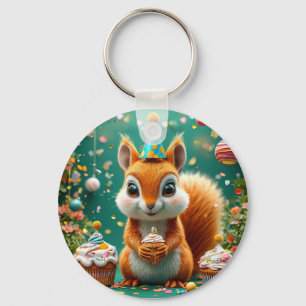 Chaveiro Esquilo adorável de aniversário