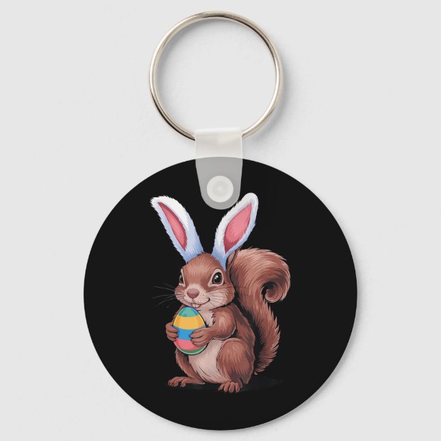 Chaveiro Esquilo Com Coelhinhos Ouvem Páscoas Engraçadas Me (Frente)