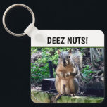 Chaveiro Esquilo Engraçado Loucos Imagem Humor Inadequada<br><div class="desc">Loucos DEEZ! Um esquilo hilário toca em piada de palavras sobre seus loucos. Humor bruto para um adulto. Faça seus amigos rirem com essa pop de cultura,  com um presente de chaveiro.</div>