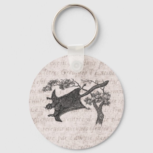 Chaveiro Esquilo Voador Vintage 1800s - Glider-Açúcar (Frente)