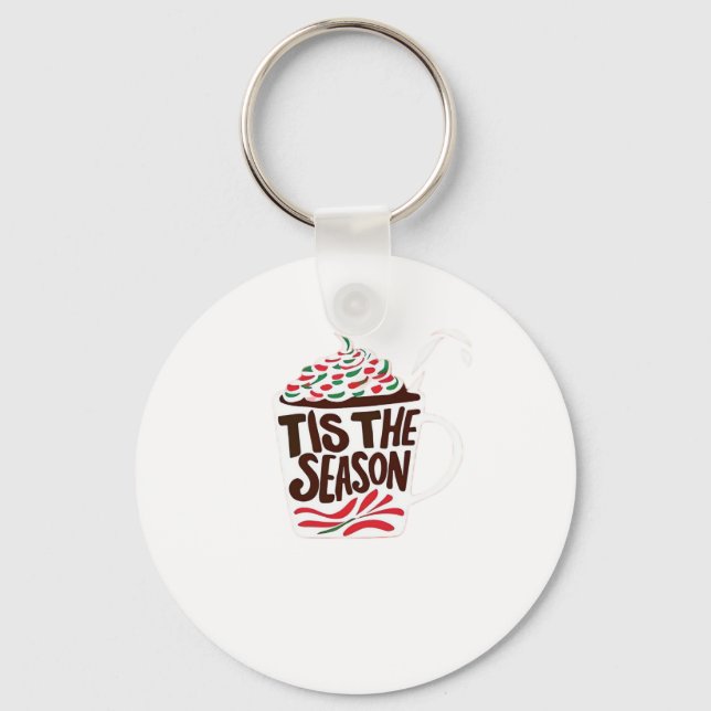 Chaveiro Esta É A Época De Peppermint Mocha De Natal (Frente)