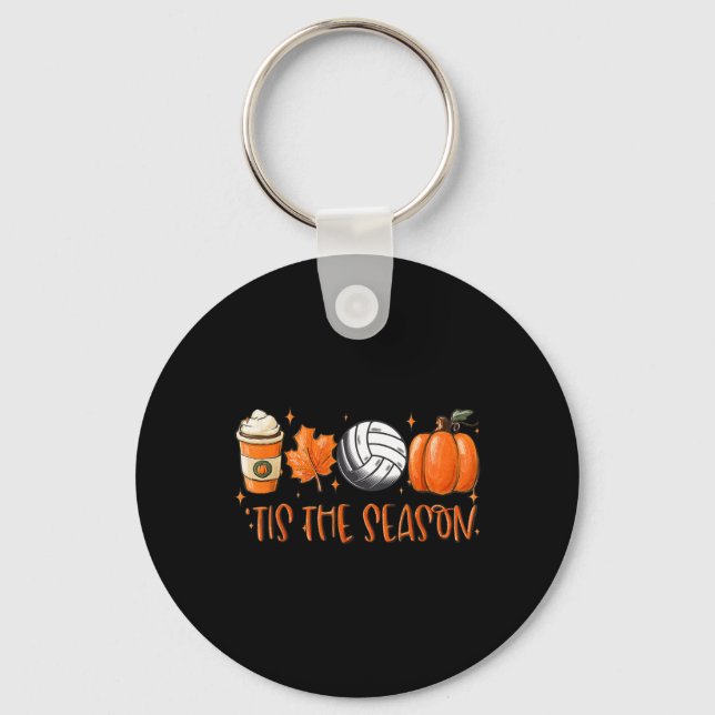 Chaveiro Esta É A Estação Pumpkin Leaf Latte Fall Volleyll (Frente)