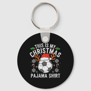 Chaveiro Esta é Minha Camisa de Natal de Futebol de Meia-Es