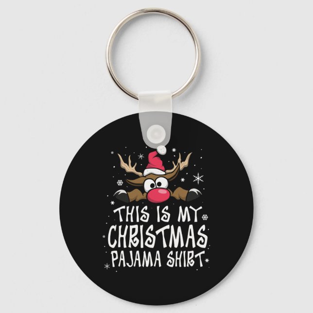 Chaveiro Esta é Minha Camisa de Pijama de Natal, Camisa de  (Frente)
