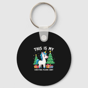 Chaveiro Esta é Minha Camisa de Pijama de Natal Unicórnio P