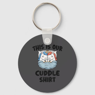 Chaveiro Esta É Nossa Camisa de Abraço Casal Unicórnio Fofo