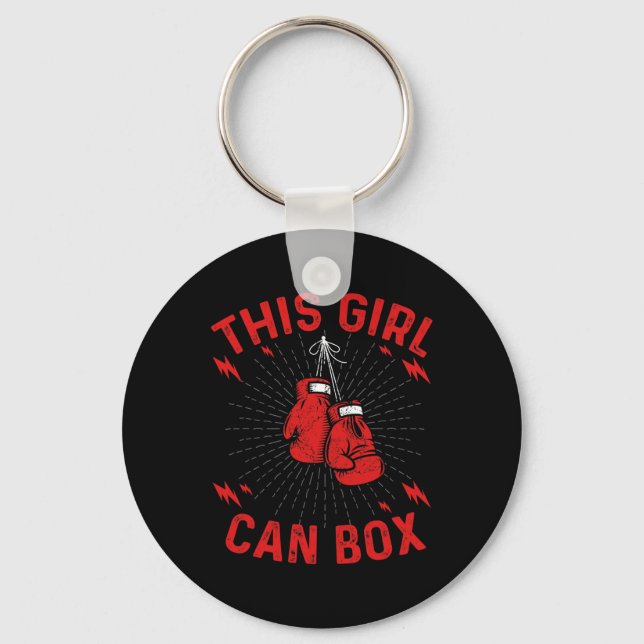 Chaveiro Esta Garota Pode Boxear, Boxeador Boxe Design Vint (Frente)
