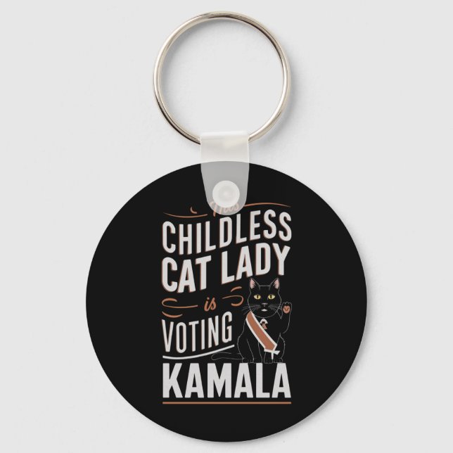 Chaveiro Esta Senhora de Gato Infantil Está Votando Kamala (Frente)