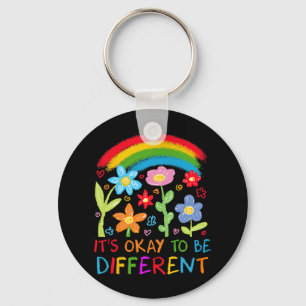 Chaveiro Está Tudo Bem Ser Diferente Autismo Rainbow Boho N