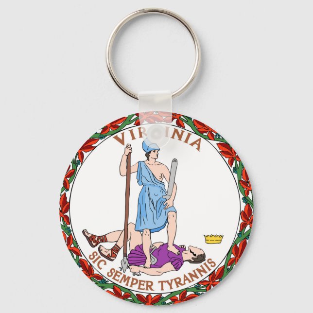 Chaveiro Estado da Virgínia selo do país americano unido re (Frente)