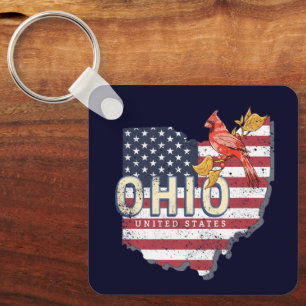 Chaveiro Estado de Ohio Estados Unidos - Retro Map Vintage