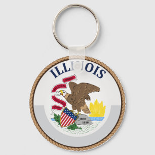 Chaveiro Estado de selo da bandeira de Illinois
