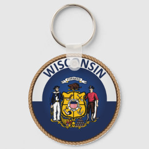 Chaveiro Estado de selo da bandeira de Wisconsin